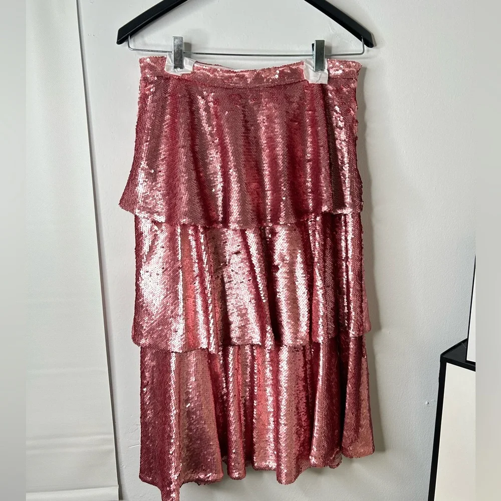Rachel Parcell Pink Sequin Tiered Midi - Picture 12 of 17